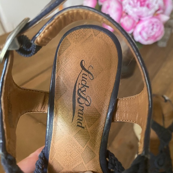 Lucky Brand, Navy blue, espadrille, wedge sandals - Picture 6 of 6